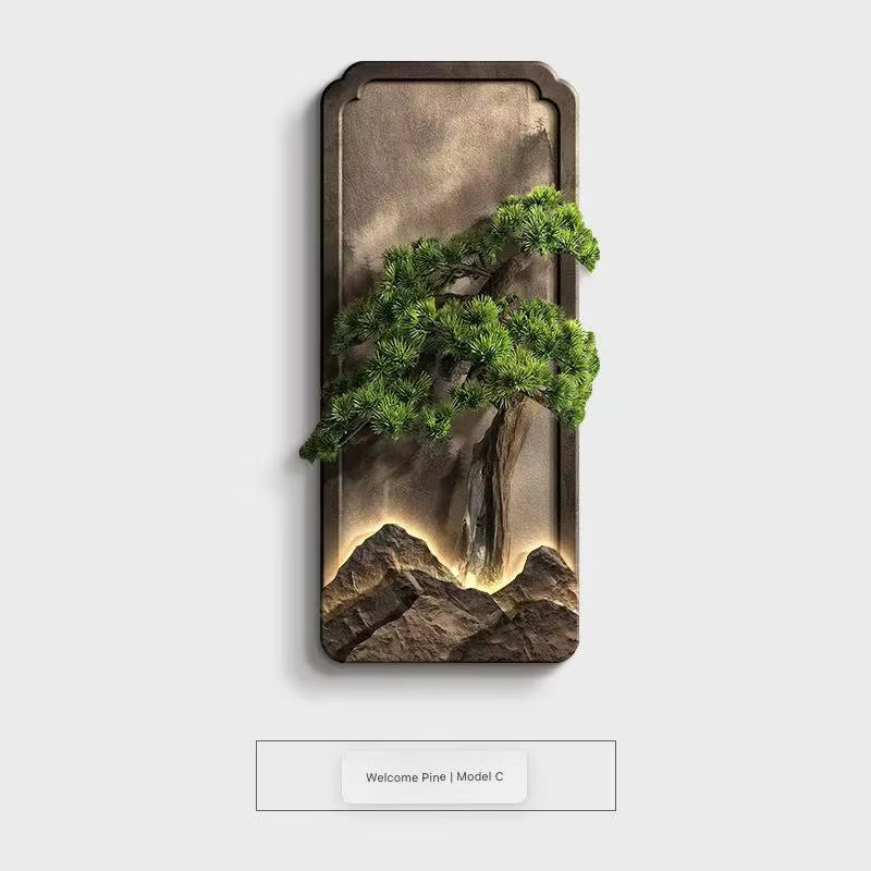 Chinese Style Entrance Decoration Painting, Vertical Landscape Painting, Corridor Hanging Painting, High-End Door Wall Lamp