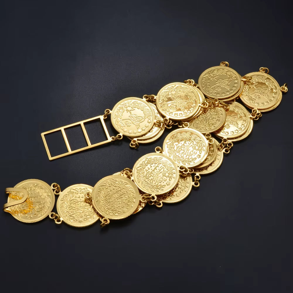 Belly Chains for Women Gold Color Turkish Coins Belt Jewelry Middle East Oman Iraq Kurdish Kurdistan #121501