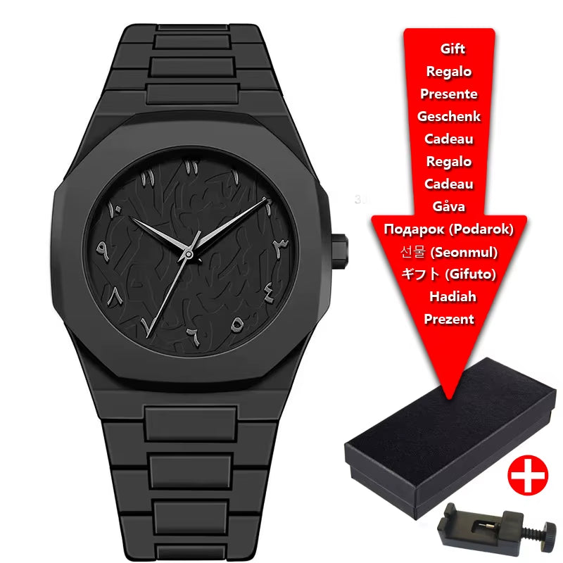 Middle Eastern Arabic Numeral Dial Calendar Business Men'S Watch Casual Lightweight Waterproof Plastic Quartz Women'S Watch