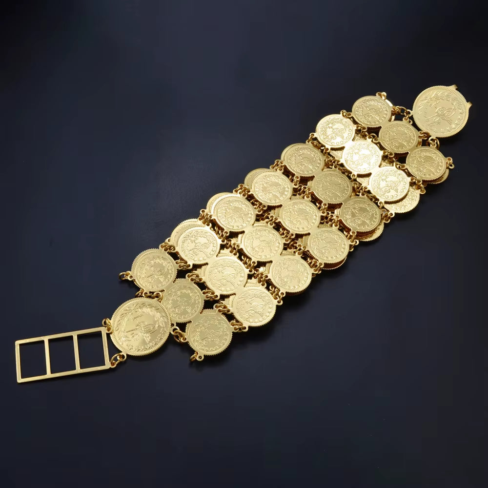 Belly Chains for Women Gold Color Turkish Coins Belt Jewelry Middle East Oman Iraq Kurdish Kurdistan #121501