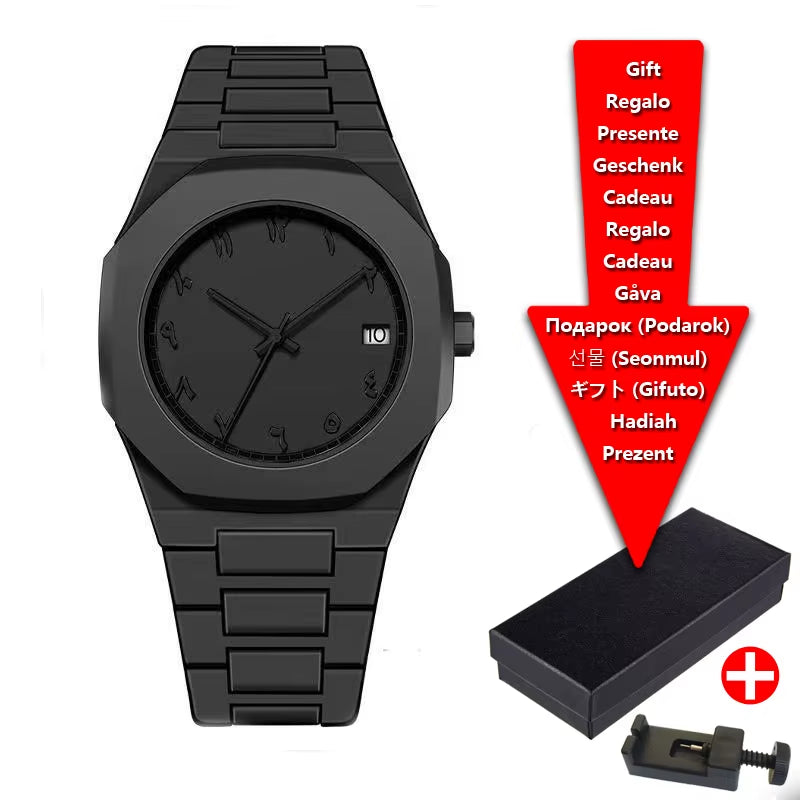 Middle Eastern Arabic Numeral Dial Calendar Business Men'S Watch Casual Lightweight Waterproof Plastic Quartz Women'S Watch