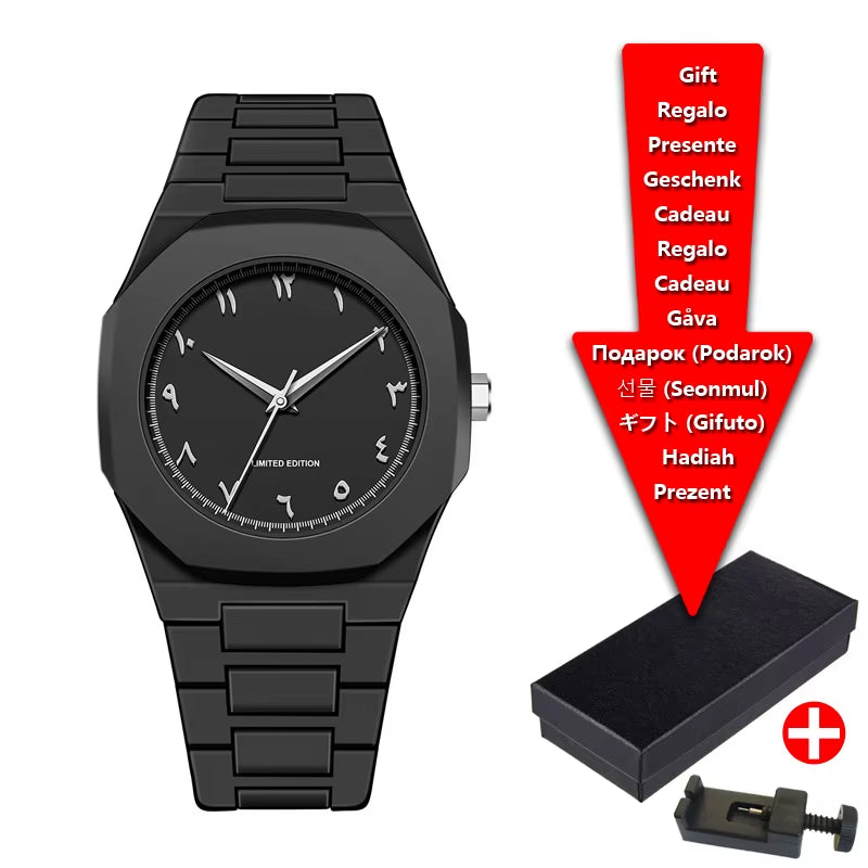 Middle Eastern Arabic Numeral Dial Calendar Business Men'S Watch Casual Lightweight Waterproof Plastic Quartz Women'S Watch