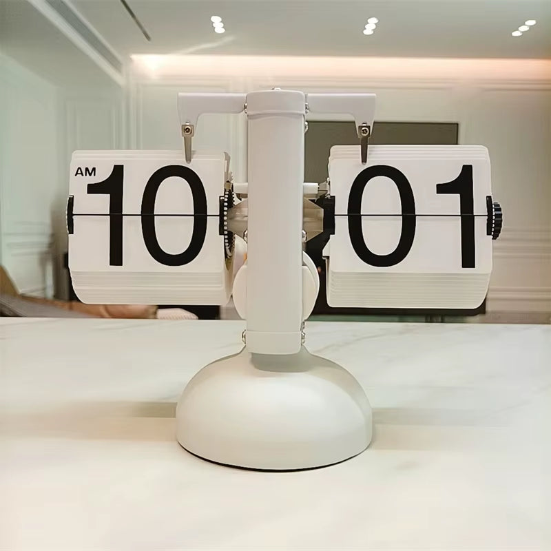 Office Flip Digital Clock Mechanical Automatically Flip down Page Table Clock Office Flip Digital Clock Home Decor Gass