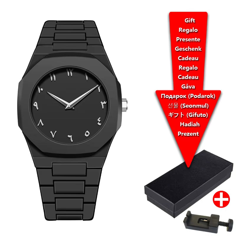Middle Eastern Arabic Numeral Dial Calendar Business Men'S Watch Casual Lightweight Waterproof Plastic Quartz Women'S Watch