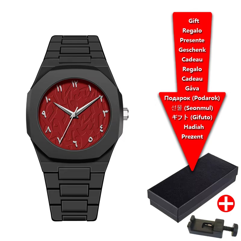 Middle Eastern Arabic Numeral Dial Calendar Business Men'S Watch Casual Lightweight Waterproof Plastic Quartz Women'S Watch