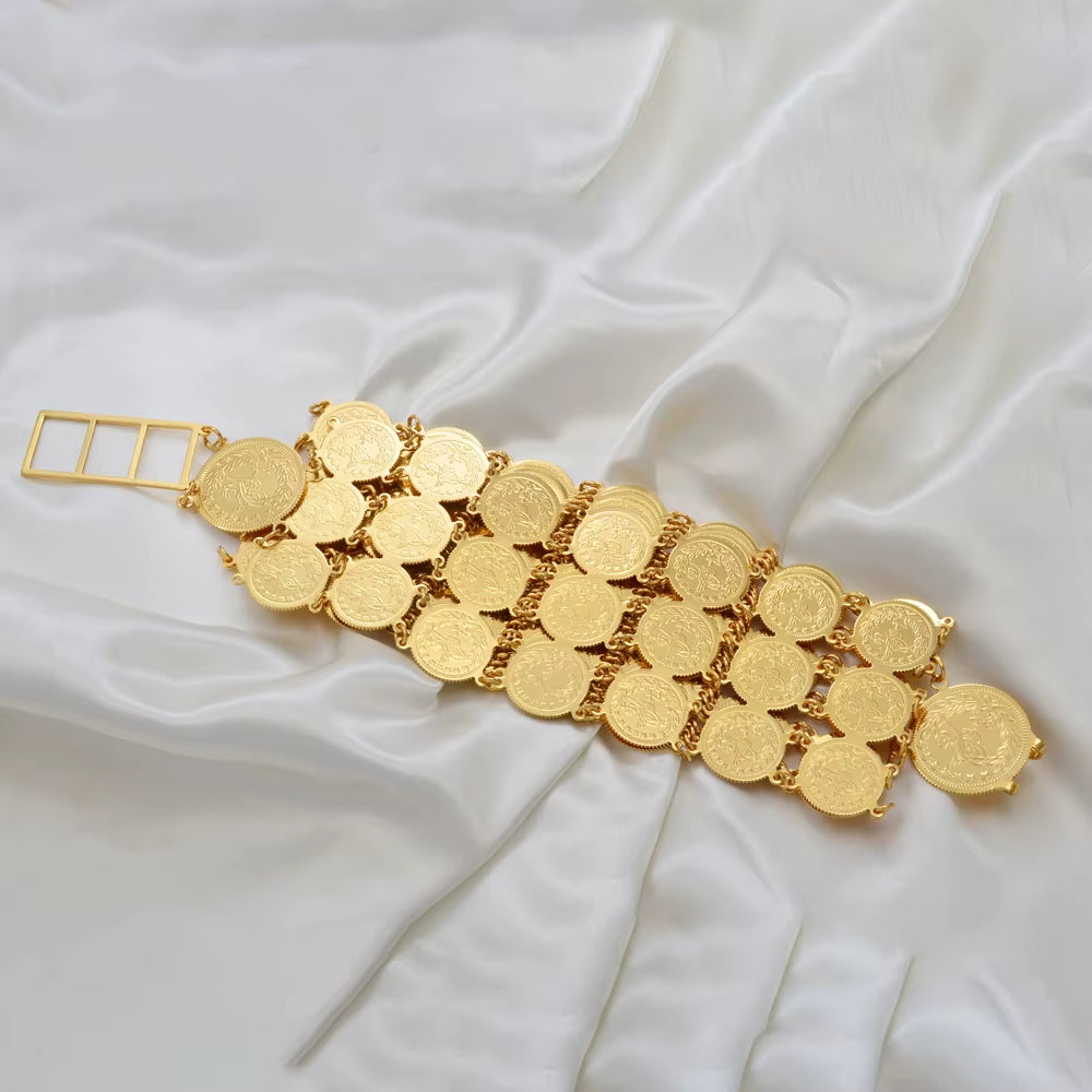 Belly Chains for Women Gold Color Turkish Coins Belt Jewelry Middle East Oman Iraq Kurdish Kurdistan #121501