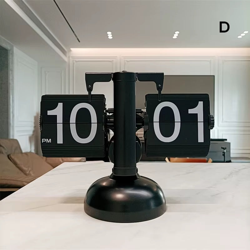 Office Flip Digital Clock Mechanical Automatically Flip down Page Table Clock Office Flip Digital Clock Home Decor Gass