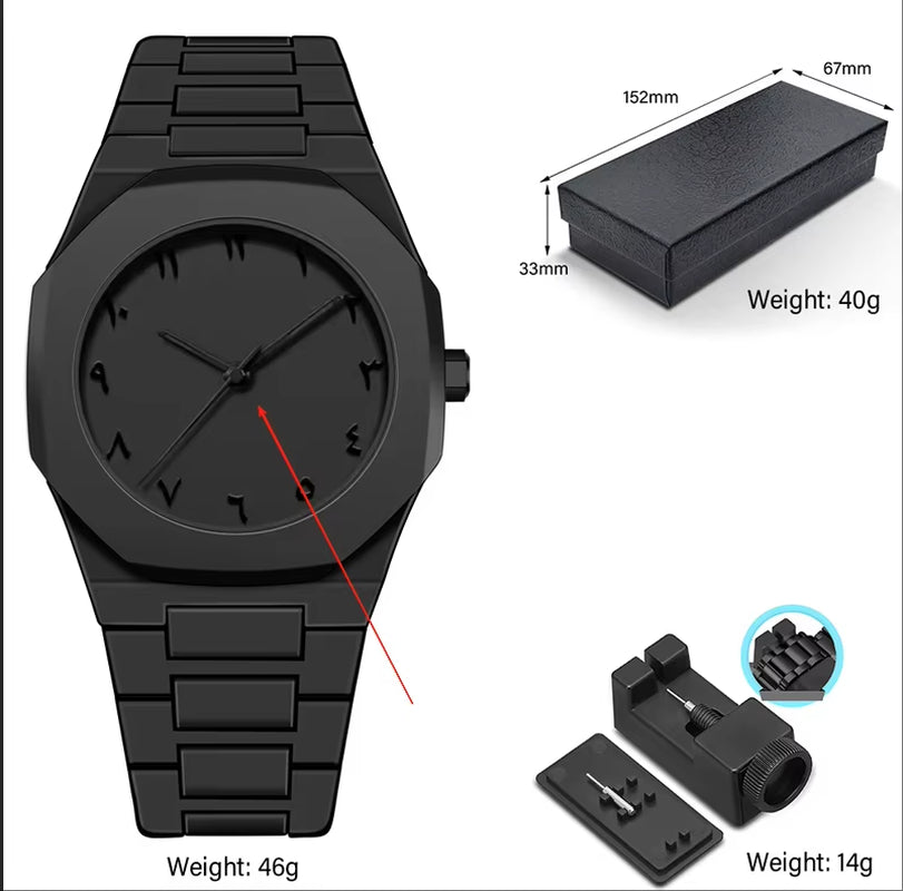 Middle Eastern Arabic Numeral Dial Calendar Business Men'S Watch Casual Lightweight Waterproof Plastic Quartz Women'S Watch