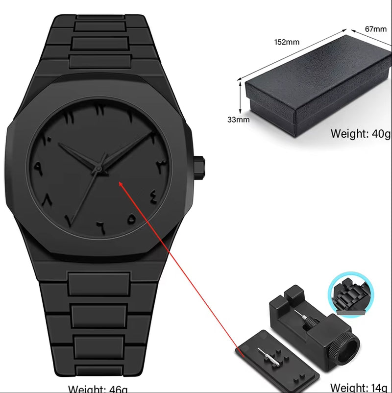 Middle Eastern Arabic Numeral Dial Calendar Business Men'S Watch Casual Lightweight Waterproof Plastic Quartz Women'S Watch